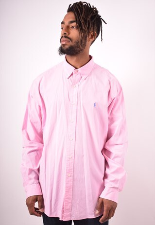 RALPH LAUREN MENS VINTAGE SHIRT XXL PINK 90S