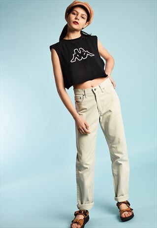 90'S RETRO NEUTRAL HIGH WAIST FESTIVAL DENIM JEANS