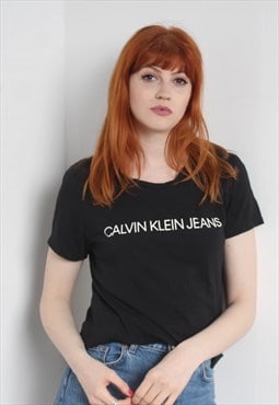 Vintage Calvin Klein Y2K Fitted Tee T-shirt Black
