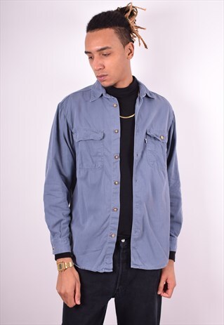 LEVI'S MENS VINTAGE SHIRT SMALL BLUE 90'S