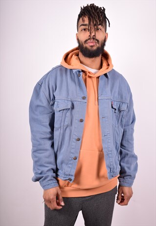 LEVI'S MENS VINTAGE DENIM JACKET LARGE BLUE 90'S
