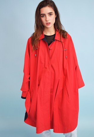 80'S RETRO OVERSIZED MINIMALIST RED PARKA COAT