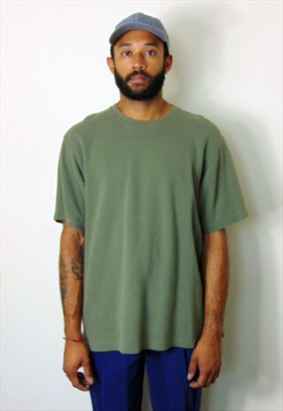 90S MINIMALIST TEXTURED GREEN SHORT SLEEVE TEE XL