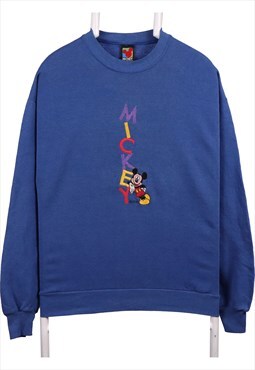 Mickey 90's Mickey Mouse Crewneck Sweatshirt Large Blue