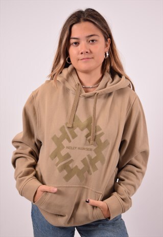 VINTAGE HELLY HANSEN HOODIE JUMPER KHAKI