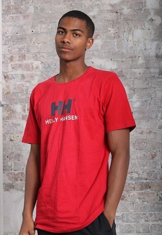 VINTAGE HELLY HANSEN BIG LOGO T-SHIRT RED