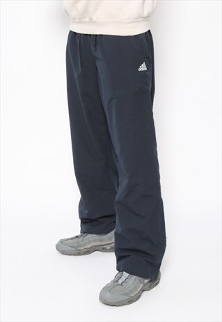 VINTAGE ADIDAS LOGO TRACK BOTTOMS BLUE