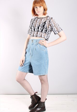 VINTAGE 80S DENIM HIGH WAISTED MOM SHORTS
