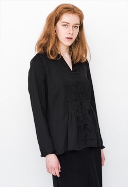 Vintage 90s classic blouse in black