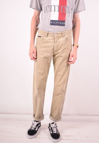 CALVIN KLEIN MENS VINTAGE JEANS W31 L30 BEIGE 90S