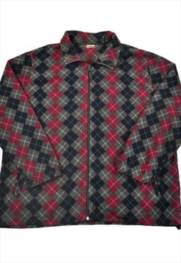 Vintage Fleece Jacket Retro Pattern Ladies Large