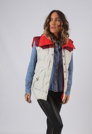 VINTAGE GILET JACKET FITTED PUFFER UK 16 (LAH)
