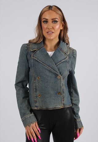 VINTAGE LEVIS DENIM JACKET FITTED BLAZER UK 10 (KB3V)