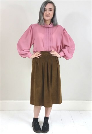 VINTAGE 80'S PINK SHEER HIGH NECK BLOUSE