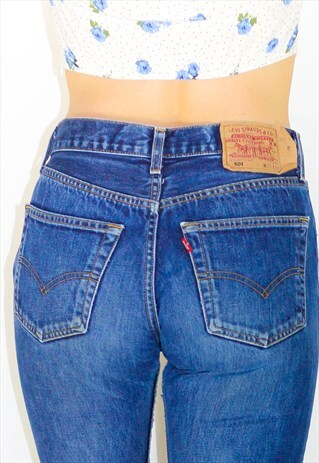 VINTAGE 90'S 501 DARK BLUE STRAIGHT LEG LEVI JEANS