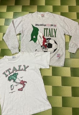 Vintage Italy Team World Cup USA 1994 Sweatshirt & T-Shirt