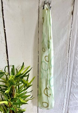 Vintage Mint Green Circle Patterned 90's Scarf