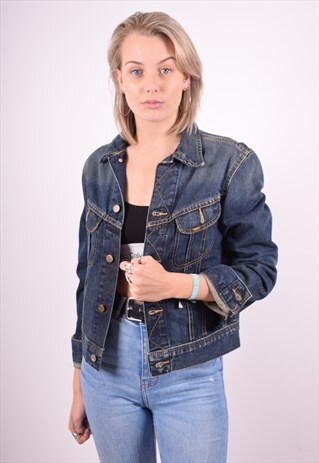LEE WOMENS VINTAGE DENIM JACKET MEDIUM BLUE 90'S