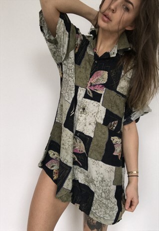PATTERNED OVERSIZED RETRO VINTAGE UNISEX FESTIVAL SHIRT