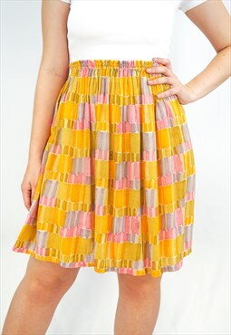 Abstract print vintage mini skirt