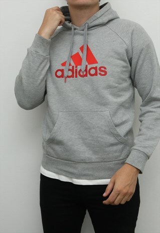 ADIDAS - GREY SPELLOUT HOODIE - MEDIUM