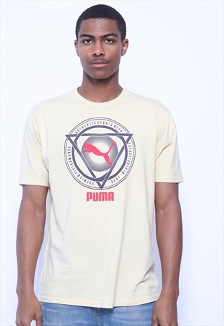 VINTAGE PUMA BIG LOGO T-SHIRT YELLOW