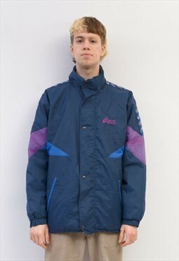 ASICS Vintage L Men's Purple Blue Ski Jacket Coat Skiing