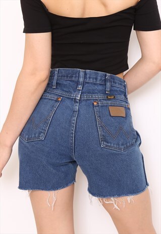 VINTAGE 90S WRANGLER BLUE DENIM SHORTS