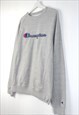 VINTAGE CHAMPION SWEATSHIRT BIG LOGO IN GREY L