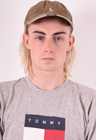 RALPH LAUREN MENS VINTAGE CAP ONE SIZE KHAKI 90S