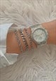 CHUNKY SILVER CURB CHAIN BRACELET
