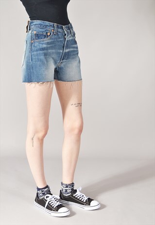 VINTAGE LEVI'S 501 DENIM SHORTS DARK BLUE