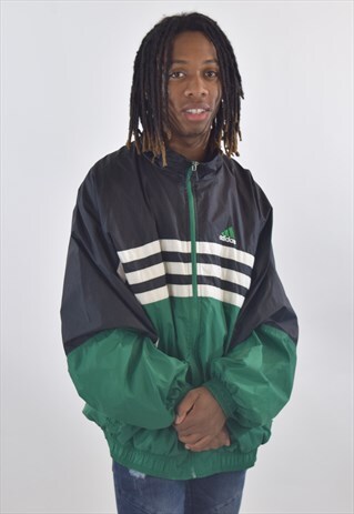 VINTAGE 90S GREEN ADIDAS TRACKSUIT TOP JACKET