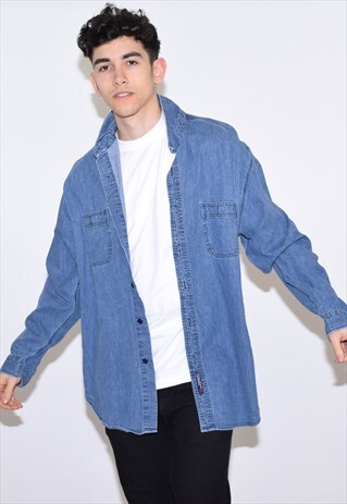 VINTAGE 90S BLUE RALPH LAUREN DENIM SHIRT