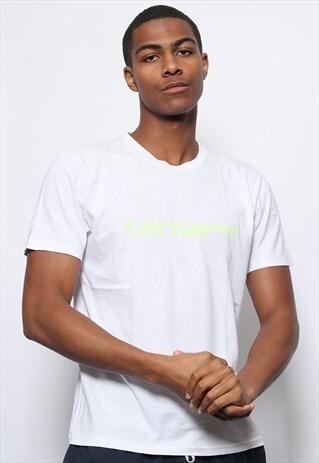 VINTAGE CARHARRT BIG LOGO SPELLOUT T-SHIRT WHITE