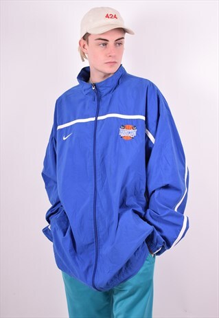 NIKE MENS VINTAGE TRACKSUIT TOP JACKET XXXL BLUE 90'S