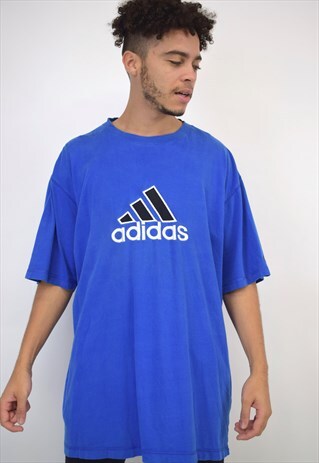 VINTAGE 90S ADIDAS BLUE LOGO TEE