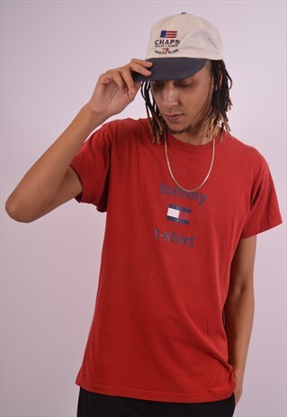 VINTAGE TOMMY HILFIGER T-SHIRT TOP RED