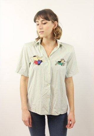 VINTAGE STRIPED CARTOON SHIRT