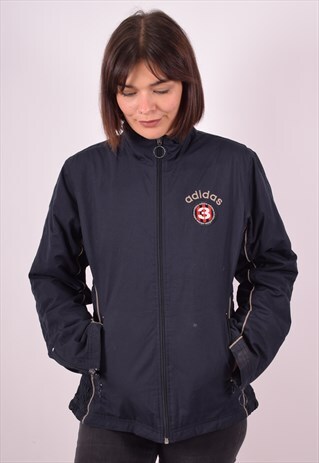 ADIDAS WOMENS VINTAGE JACKET MEDIUM BLACK 90S