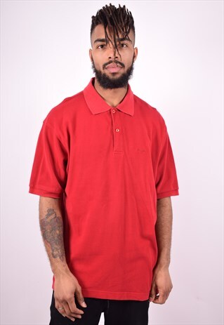 LOTTO MENS VINTAGE POLO SHIRT XL RED 90'S