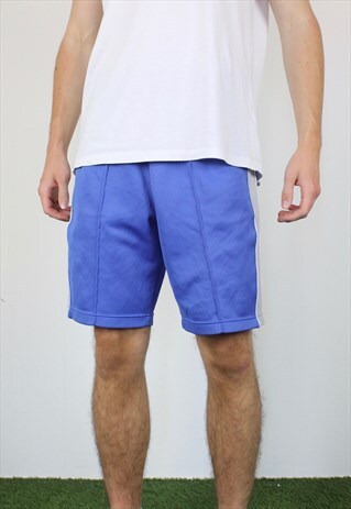 VINTAGE BASKETBALL SHORTS IN BABY BLUE WITH LOGO, DRAWSTRING