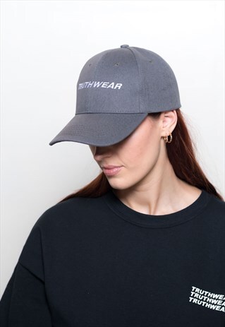 TRUTHWEAR GREY LOGO BASEBALL CAP