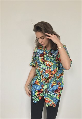 PATTERNED OVERSIZED RETRO VINTAGE UNISEX FESTIVAL SHIRT