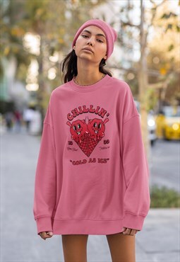 Adolescent Clothing Chillin design jumper in pink