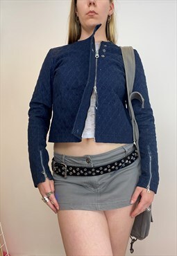 Miss Sixty zip up cropped jacket dual zipper