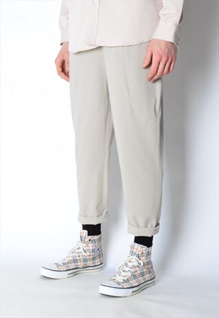 VINTAGE 90S UNISEX BEIGE LIGHTWEIGHT PANTS