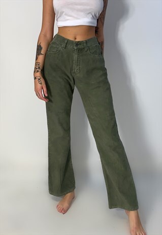 ABERCROMBIE & FITCH KHAKI GREEN MID RISE BOOTCUT CORUDORY