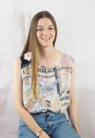 VINTAGE SCARF PRINT VEST