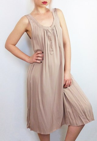 VINTAGE CAMI DRESS / SLIP IN PALE TAUPE